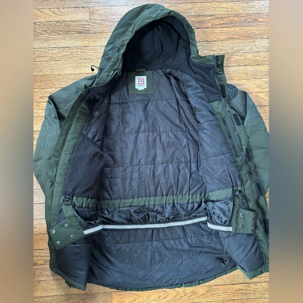 Men's Avalanche Snowboard Green Hooded Jacket L - Picture 5 of 8